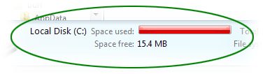 low disk space
